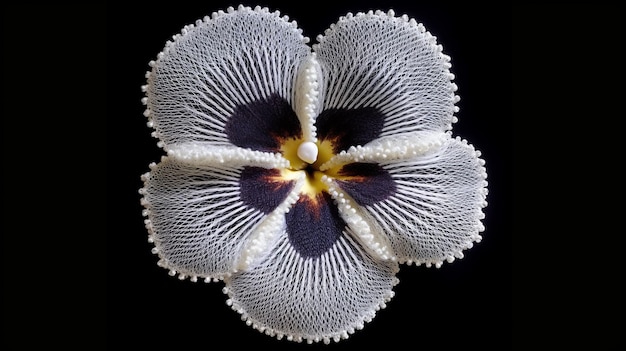 Вышитая брошка с цветочным мотивом